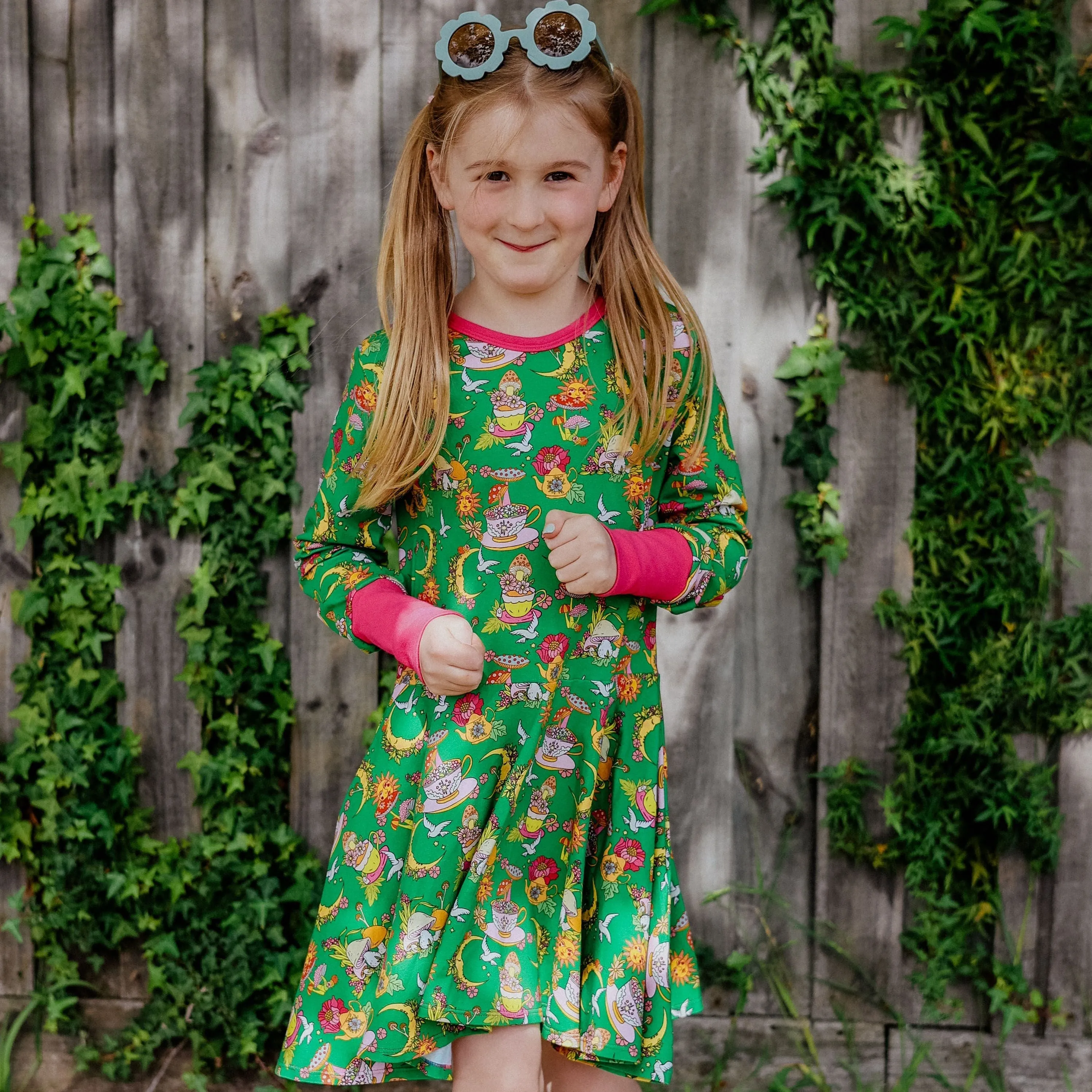 Magical Teacups Long Sleeve Dress