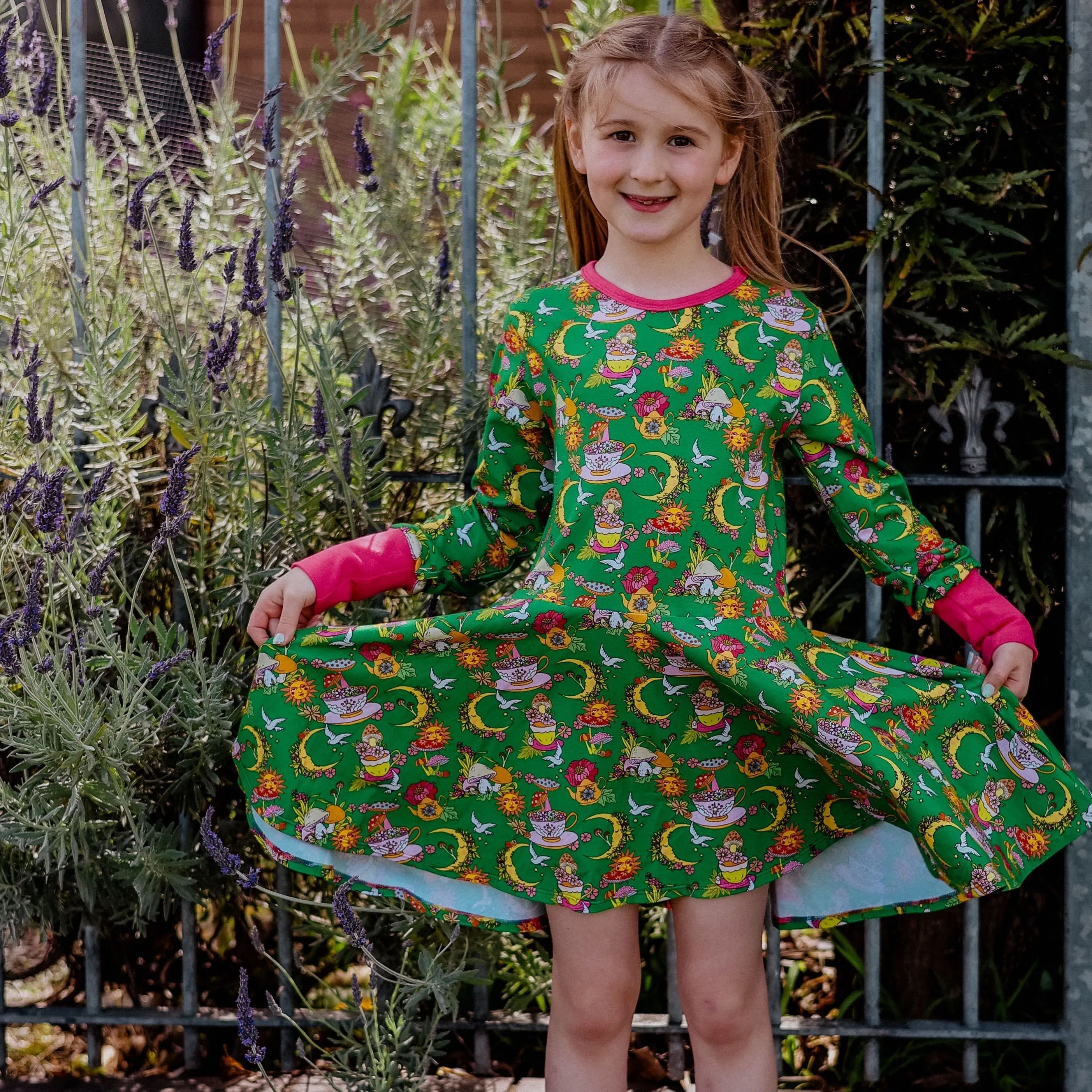 Magical Teacups Long Sleeve Dress