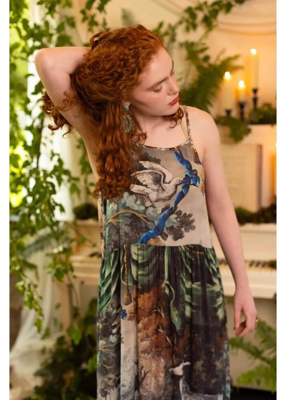 Market Of Stars Theatre Of Dreams Deer Maxi Dress Kimono Multi