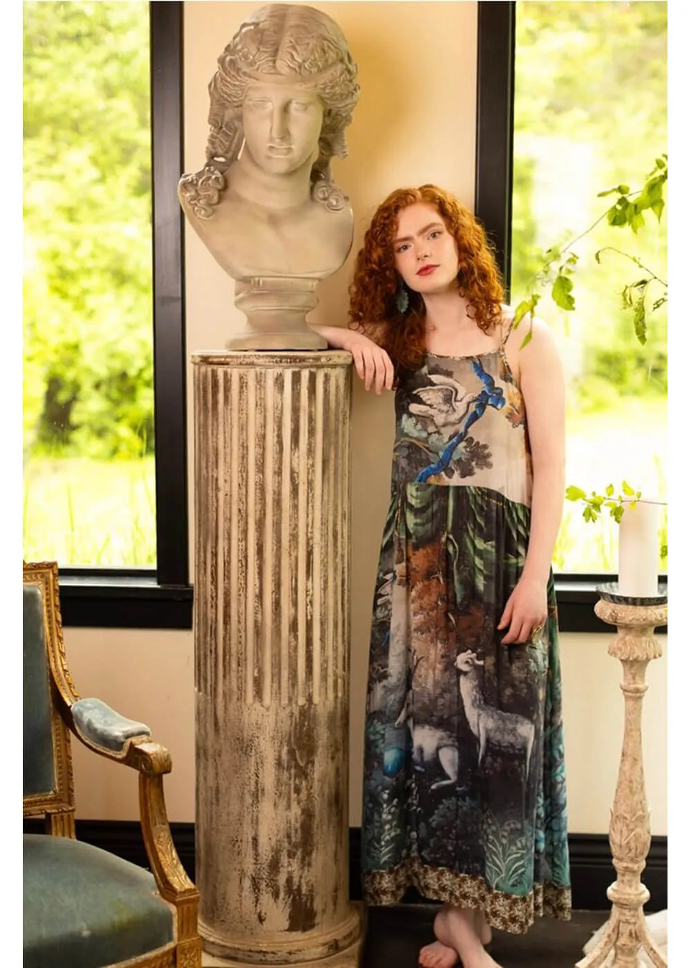 Market Of Stars Theatre Of Dreams Deer Maxi Dress Kimono Multi