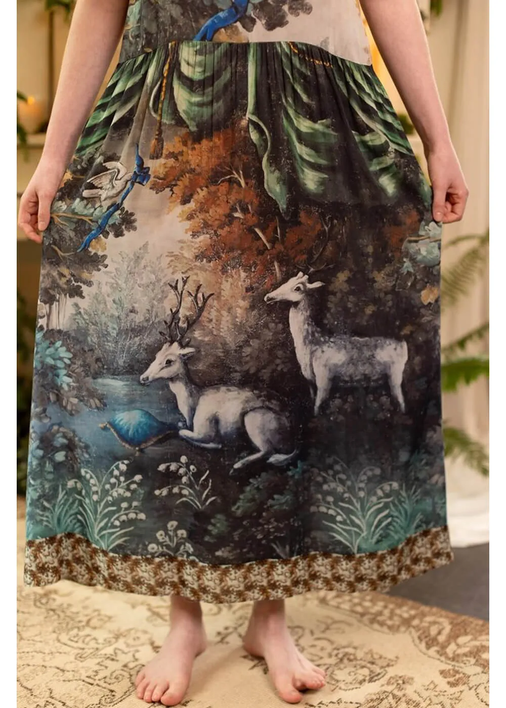 Market Of Stars Theatre Of Dreams Deer Maxi Dress Kimono Multi