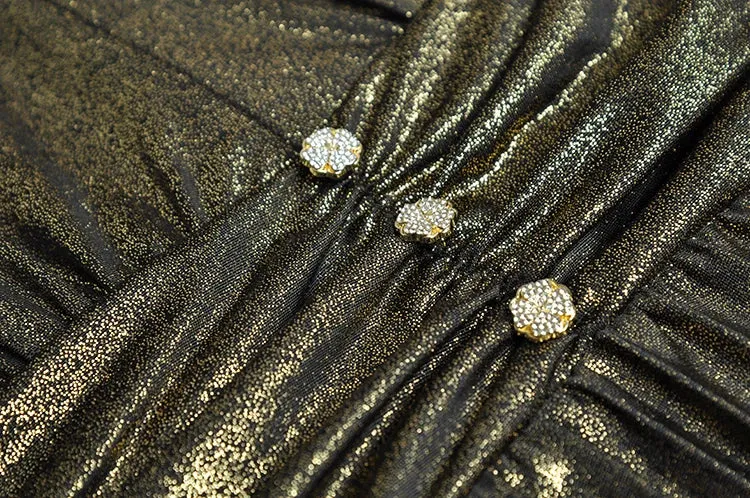 Marley Gold  Silver Vintage Pleated Dress