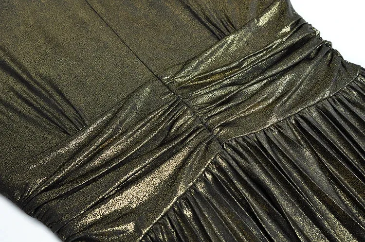 Marley Gold  Silver Vintage Pleated Dress