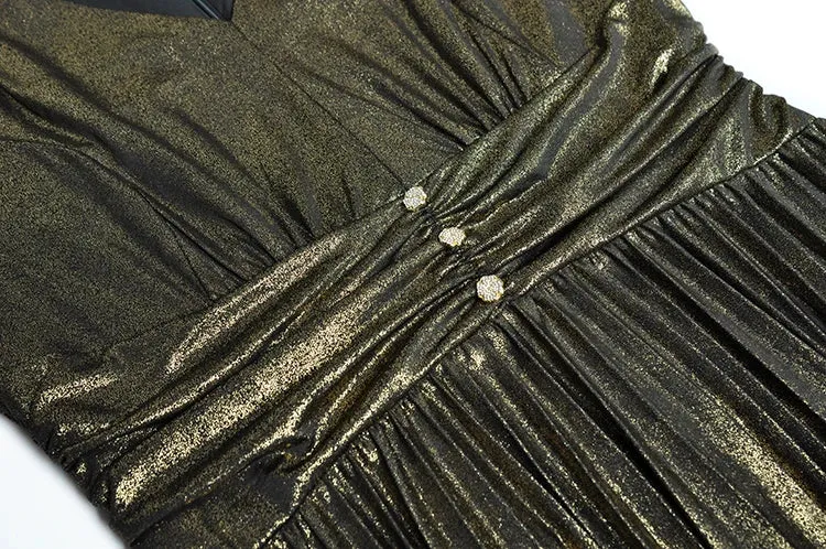 Marley Gold  Silver Vintage Pleated Dress