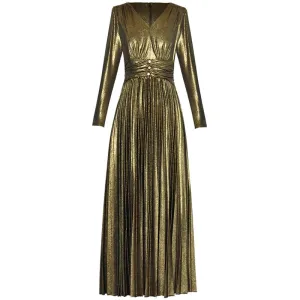 Marley Gold  Silver Vintage Pleated Dress