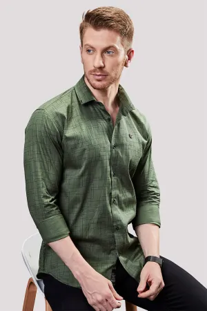 Marlon Green Geometric Printed Shirt