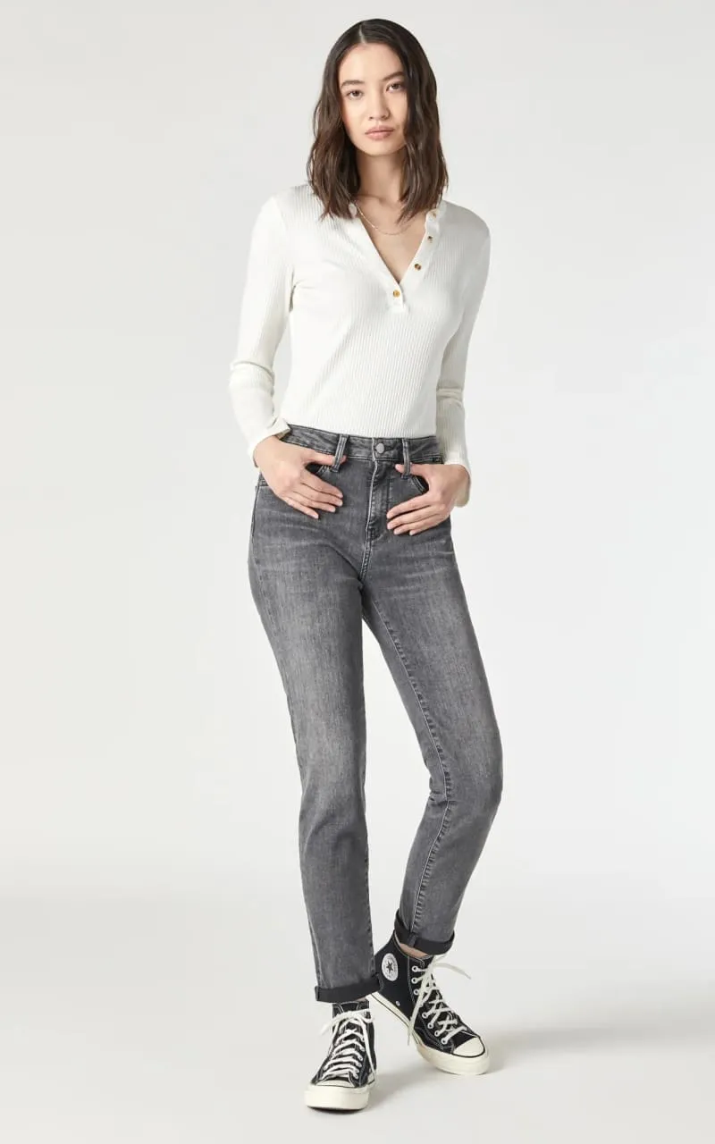 Mavi - Kathleen Slim Boyfriend in Mid Grey Feather Blue 28"