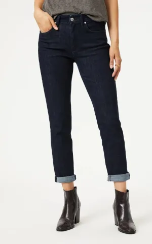 Mavi- Kathleen Slim Boyfriend in Solid Rinse Feather Blue 28" Length