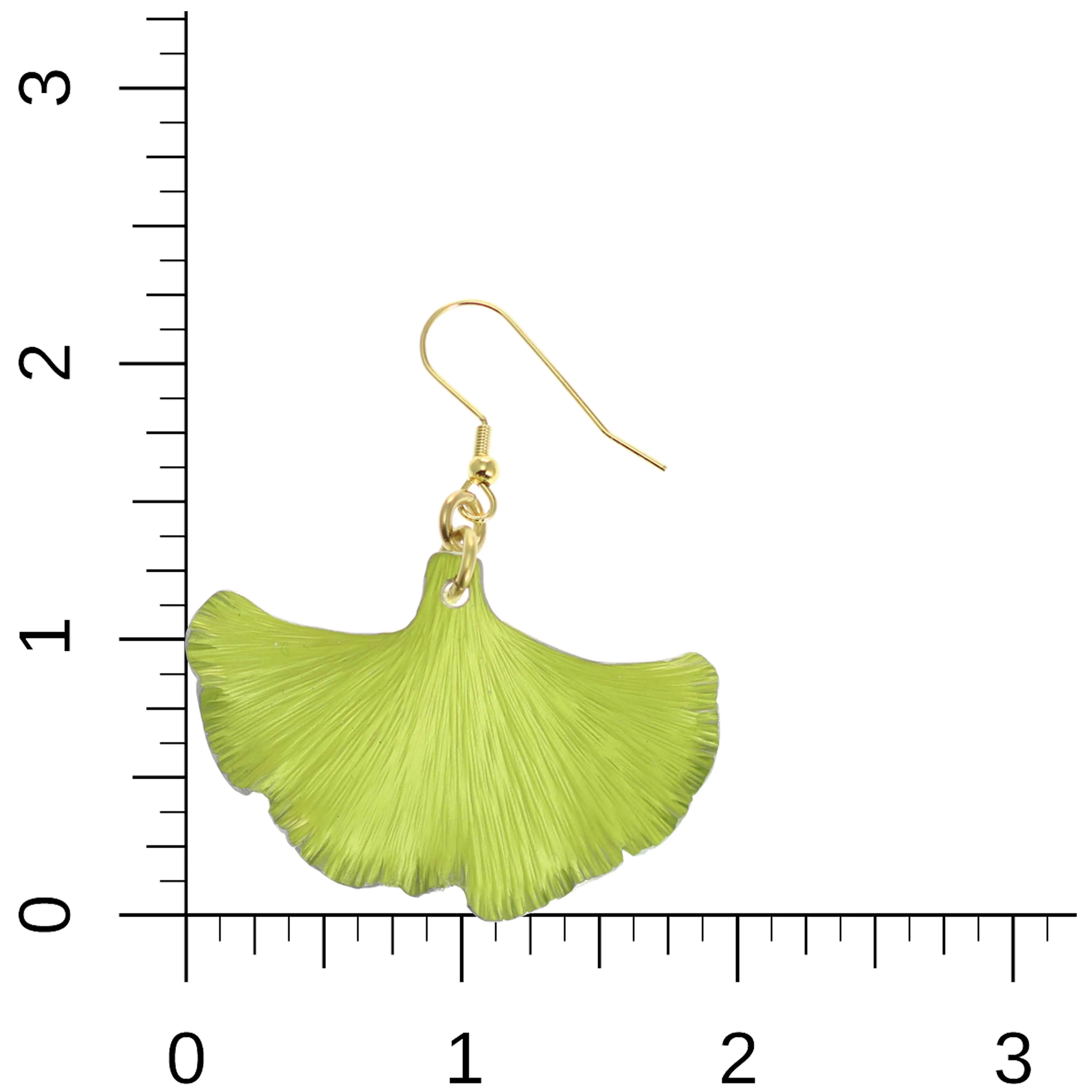 Medium Sour Candy Apple Anodized Aluminum Ginkgo Leaf Earrings