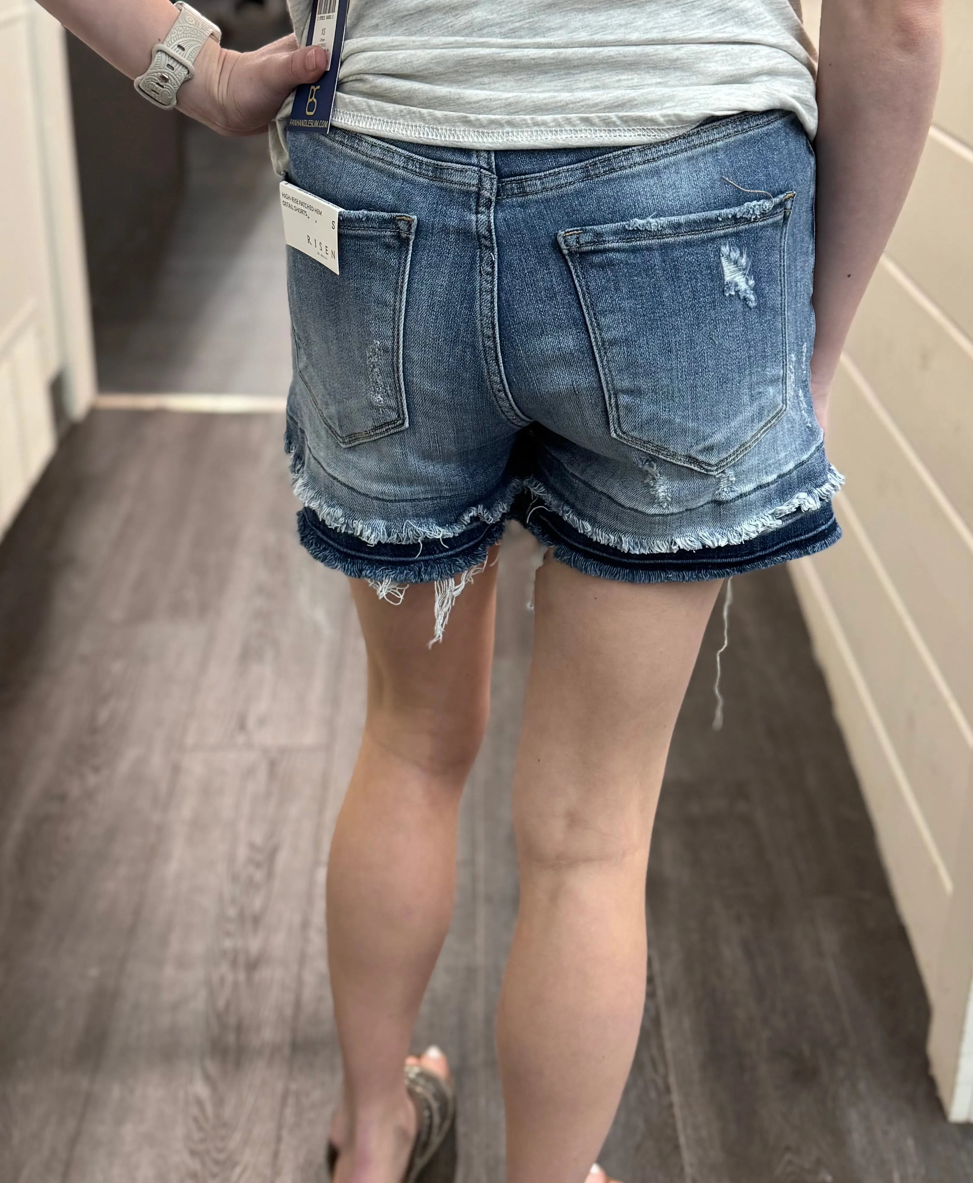 Medora Risen Patched Hem Shorts