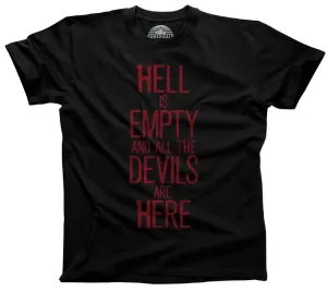 Men's Hell is Empty and All the Devils are Here Shakespeare T-Shirt