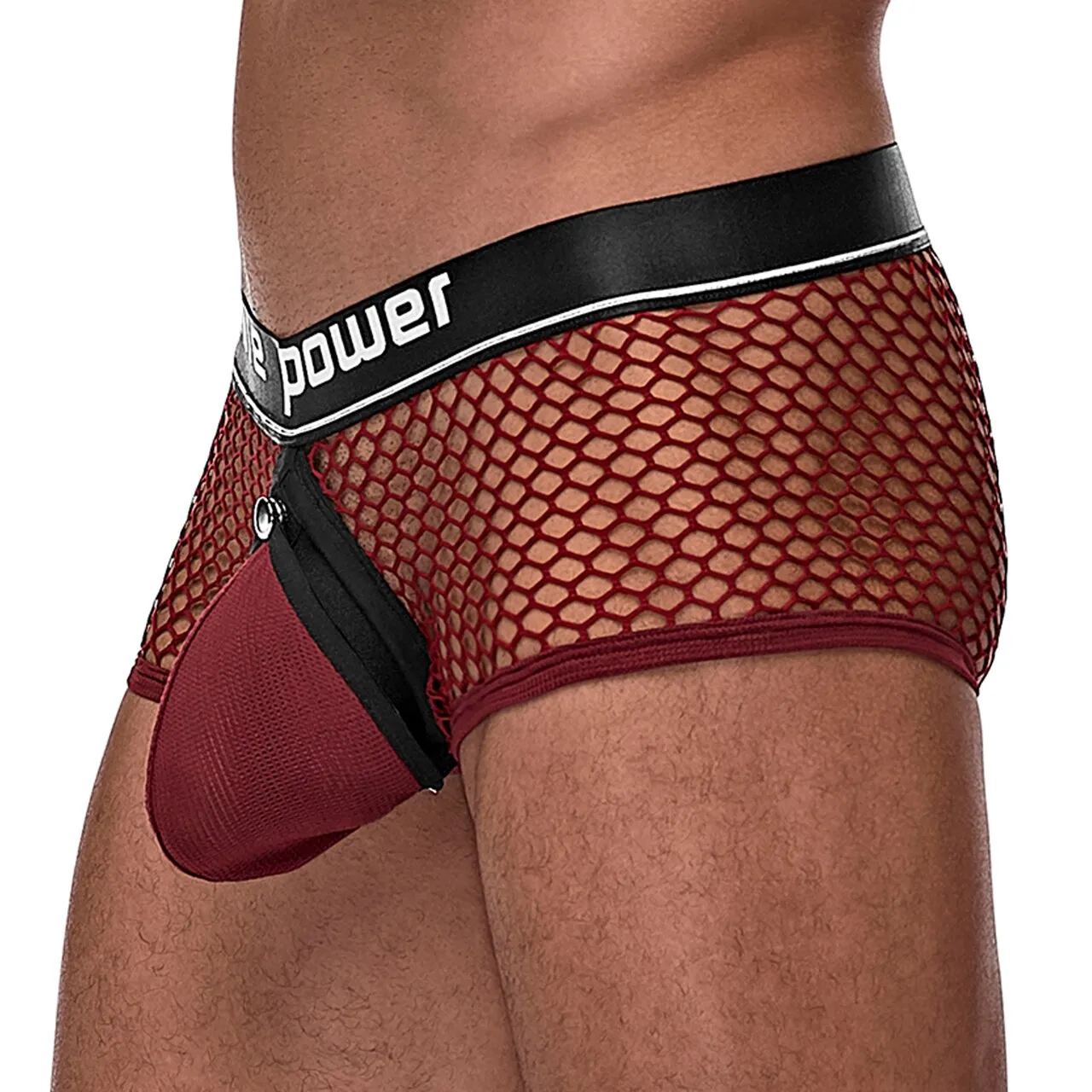 Mens Male Power Ring Boxer Shorts Burgundy
