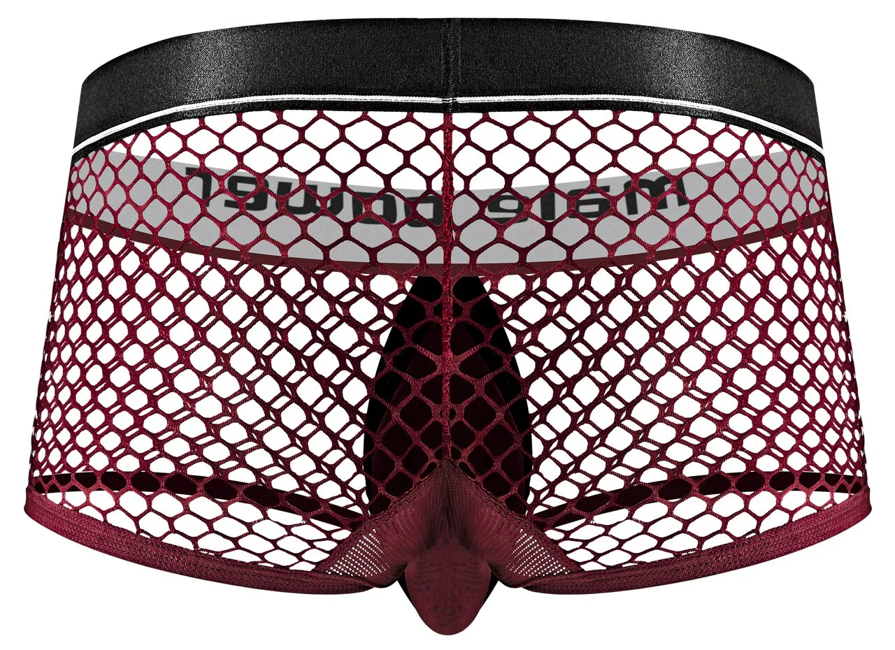 Mens Male Power Ring Boxer Shorts Burgundy