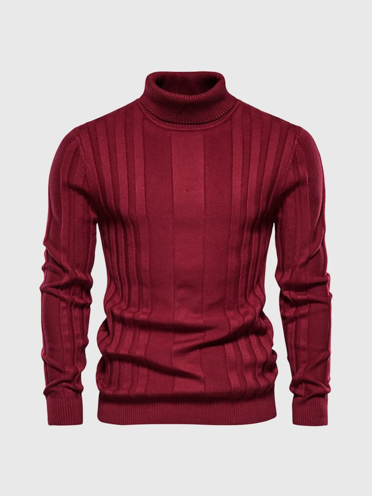 Men's striped turtleneck sweater