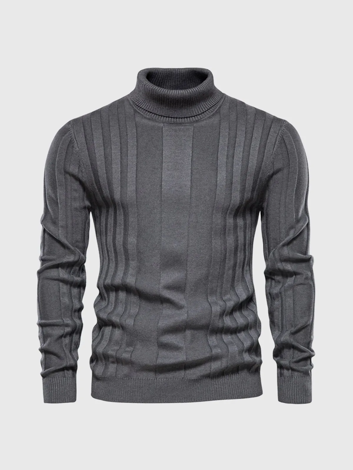Men's striped turtleneck sweater