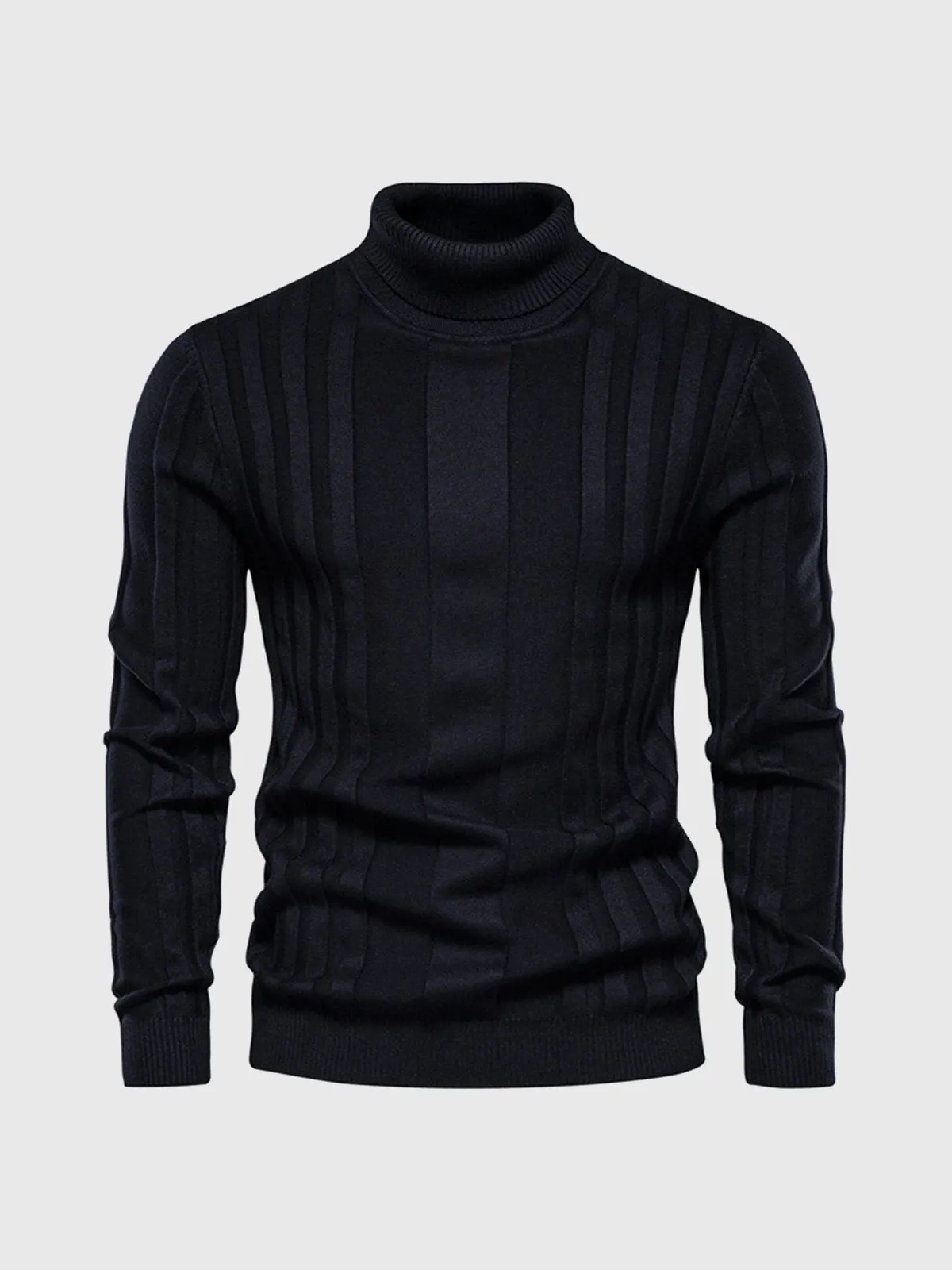 Men's striped turtleneck sweater