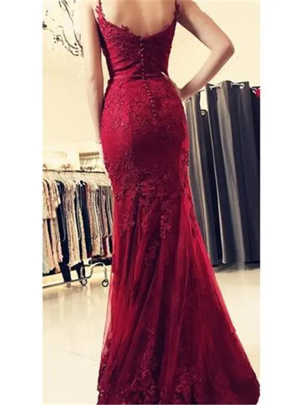 Mermaid Lace Prom Dresses, Sexy Prom Dresses, Illusion Prom Dresses, Prom Dresses, BG0433