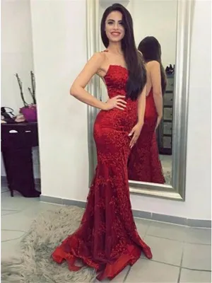 Mermaid Lace Prom Dresses, Sexy Prom Dresses, Illusion Prom Dresses, Prom Dresses, BG0433