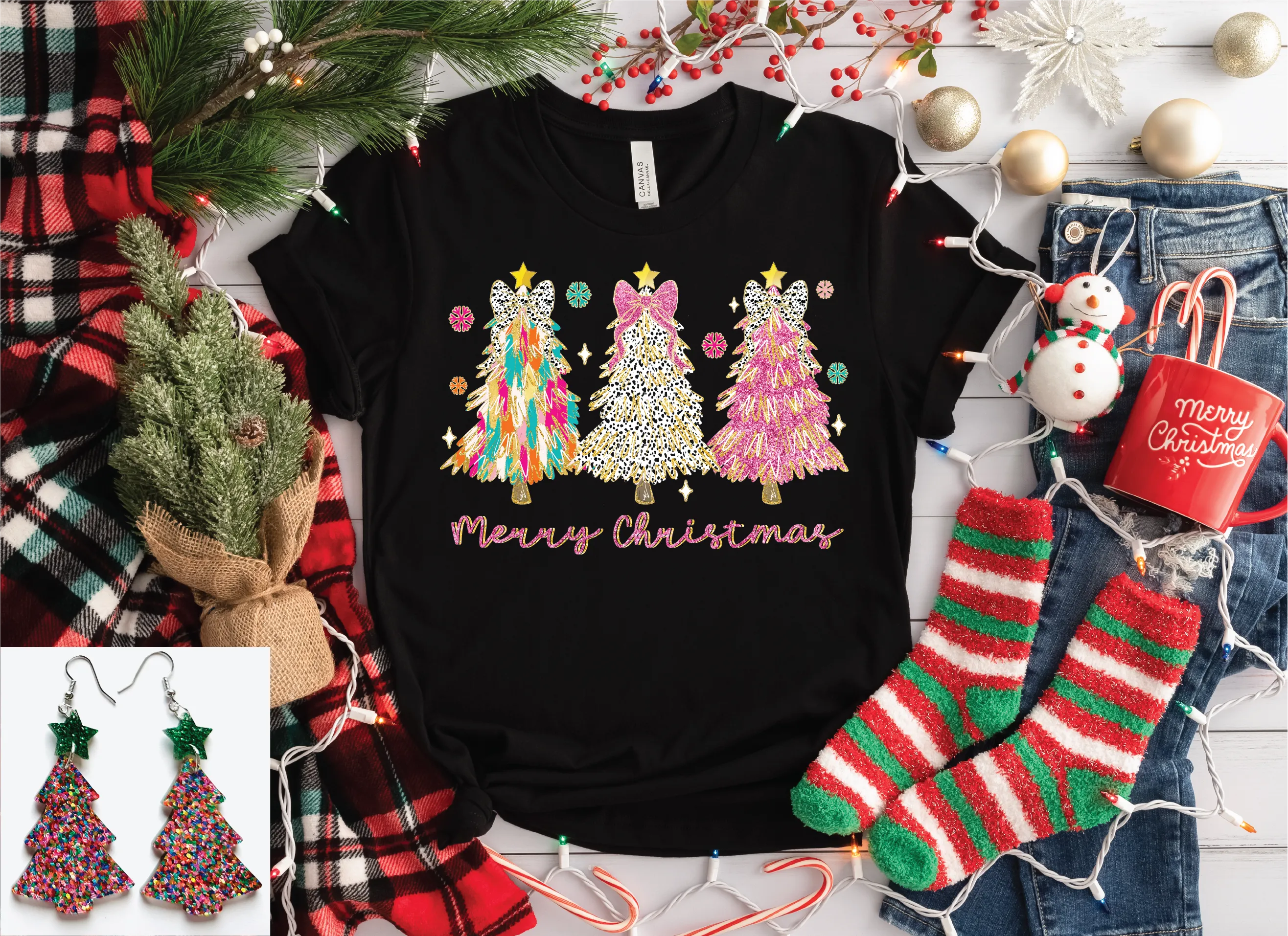 Merry Christmas Three Trees