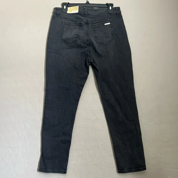 MICHAEL Michael Kors High-Rise Straight Skinny Selma Jeans In Charcoal W…