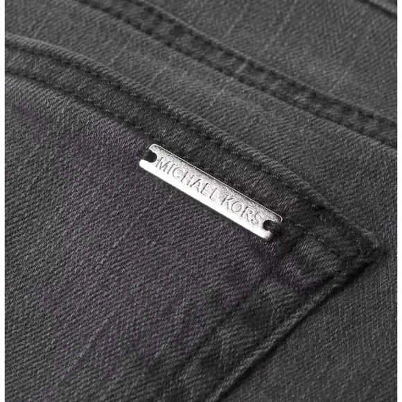 MICHAEL Michael Kors High-Rise Straight Skinny Selma Jeans In Charcoal W…