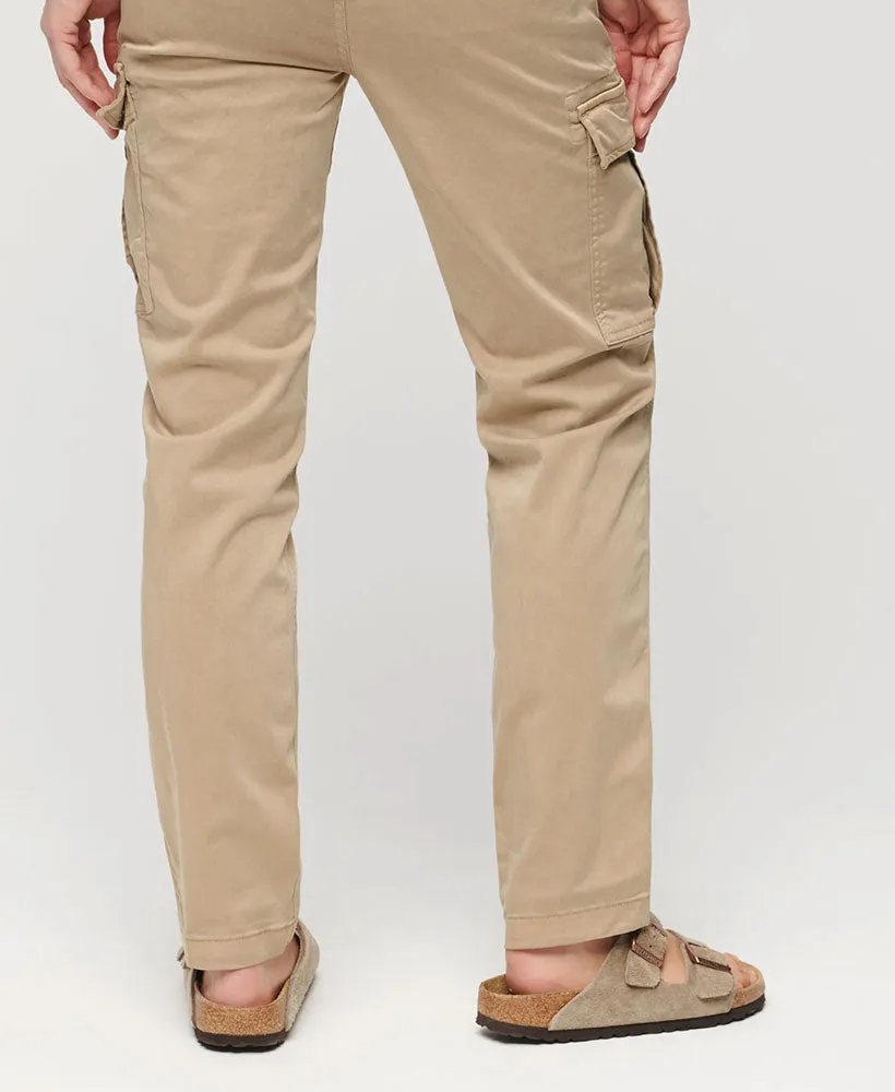 Mid Rise Slim Cargo | Stonewash Taupe Brown
