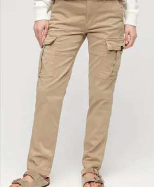 Mid Rise Slim Cargo | Stonewash Taupe Brown