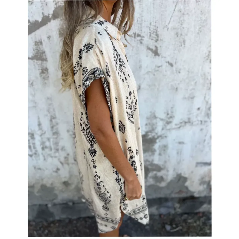 MIKELA - RELAXED FIT PRINTED DRESS WITH POCKETS