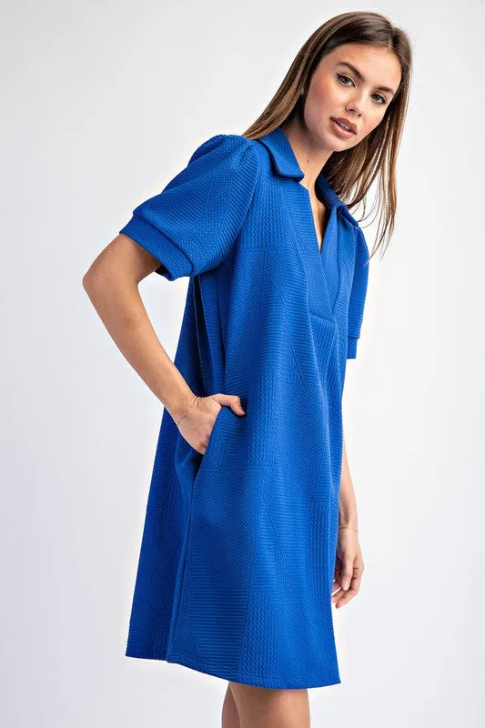 Mimi Textured Short Sleeve Mini Dress