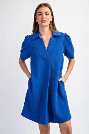 Mimi Textured Short Sleeve Mini Dress
