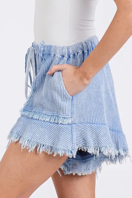 Mineral Washed Vintage Raw Hem Shorts