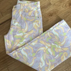MNG Mango Women's Pastel Paisley Patterned Jeans