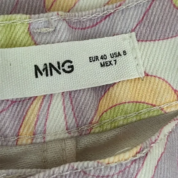 MNG Mango Women's Pastel Paisley Patterned Jeans