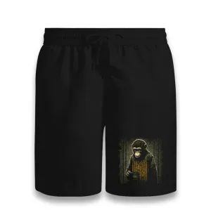 Monkey in front of the Binary Background Black Shorts