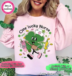 Monogram One Lucky Nurse St Patricks Day Tee or Sweatshirt
