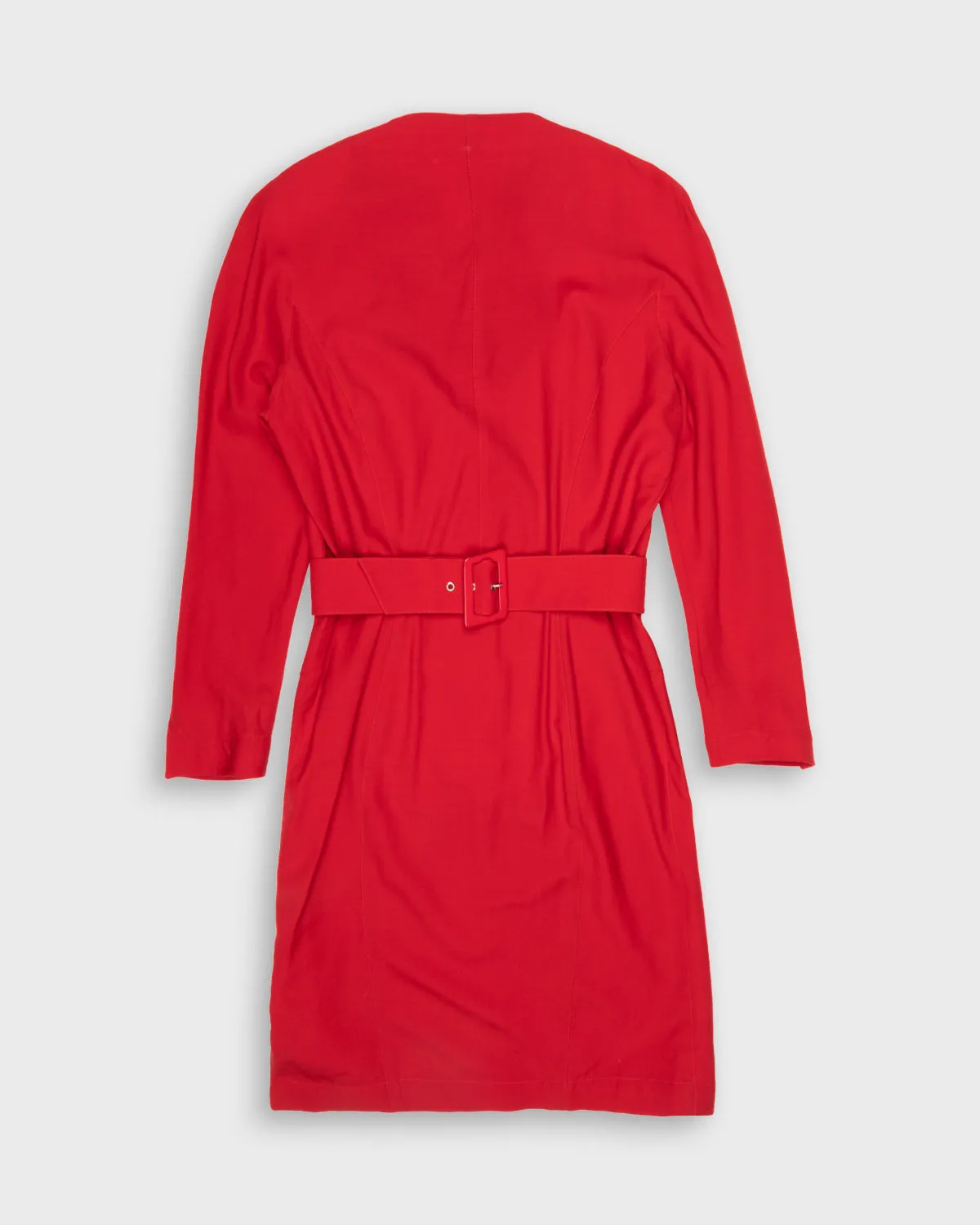 Mugler red long sleeve dress