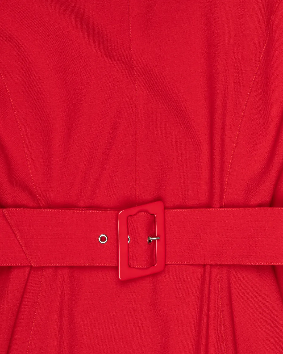 Mugler red long sleeve dress