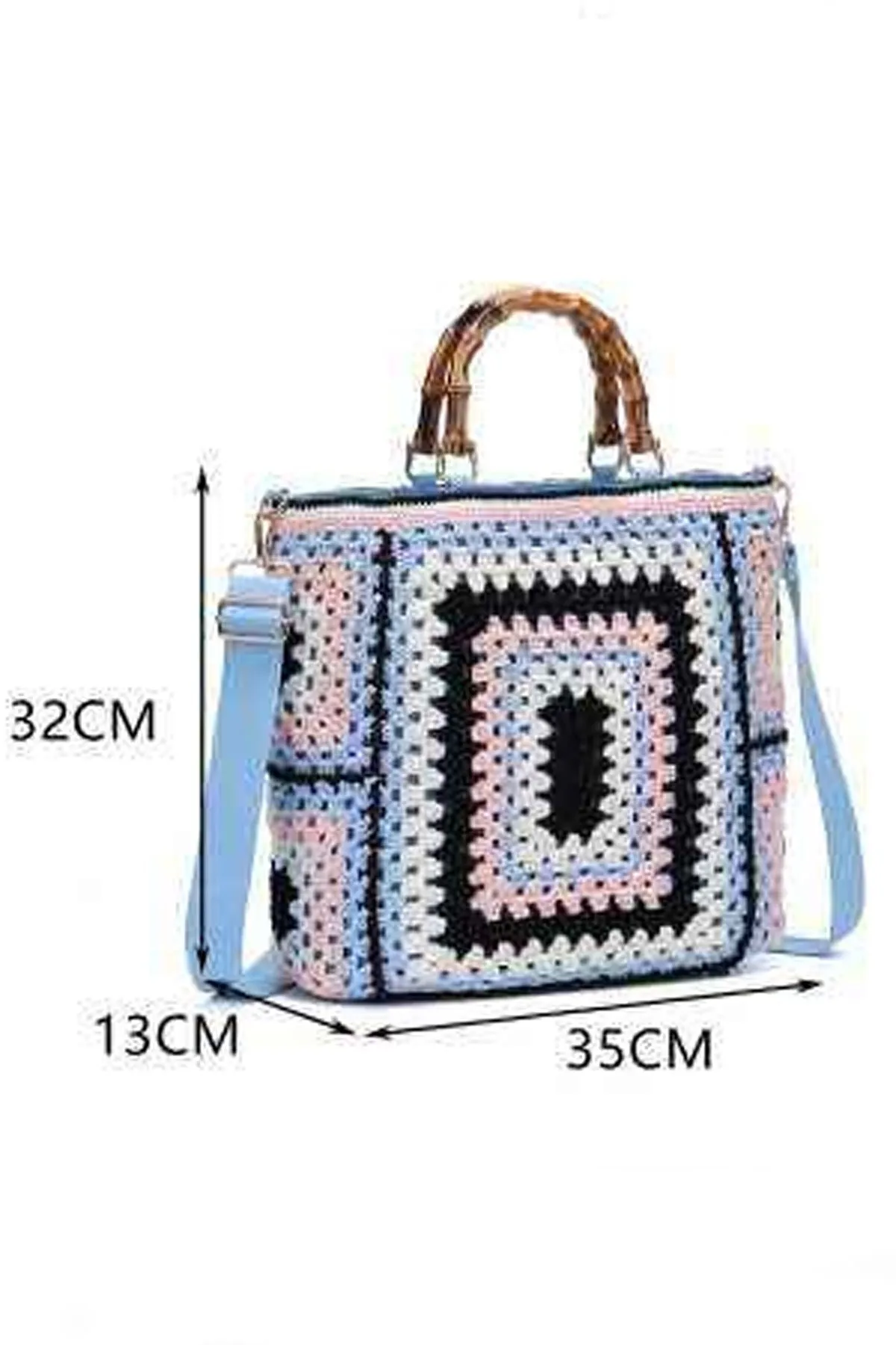 Multi Color Crochet Shoulder Bag