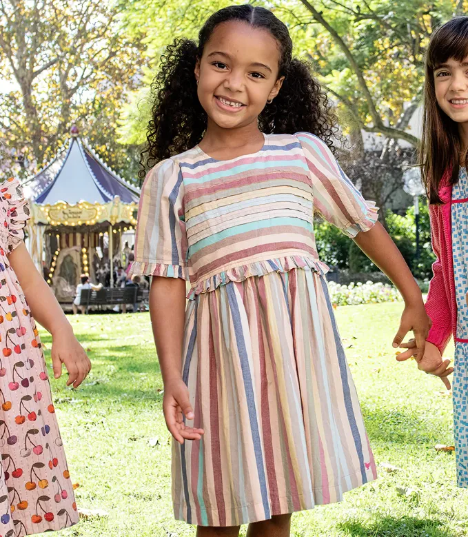 Multi Vintage Stripe Raquel Jennifer Dress