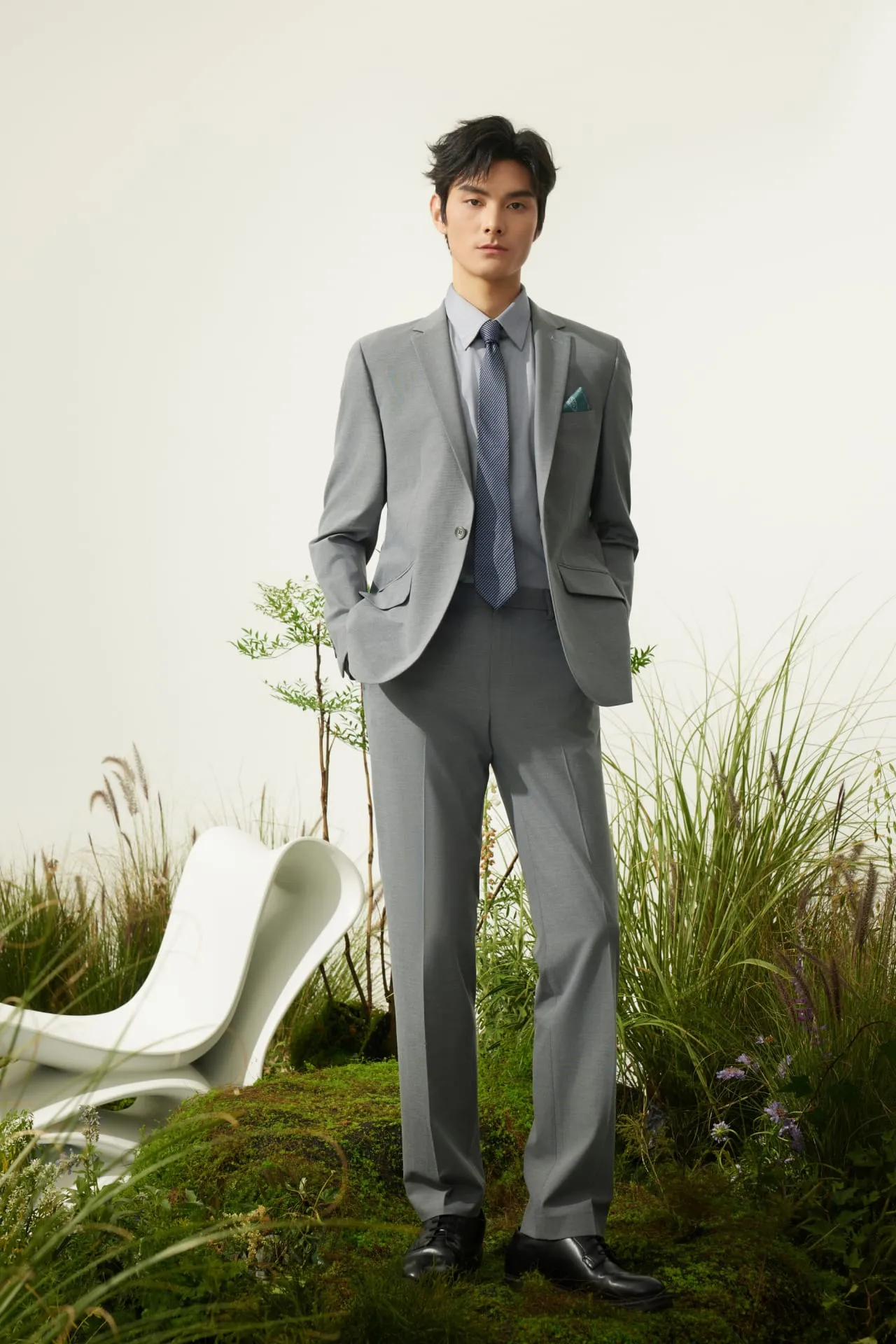 Multi-Way Stretch Smart Fit Plain Weave Suit Blazer