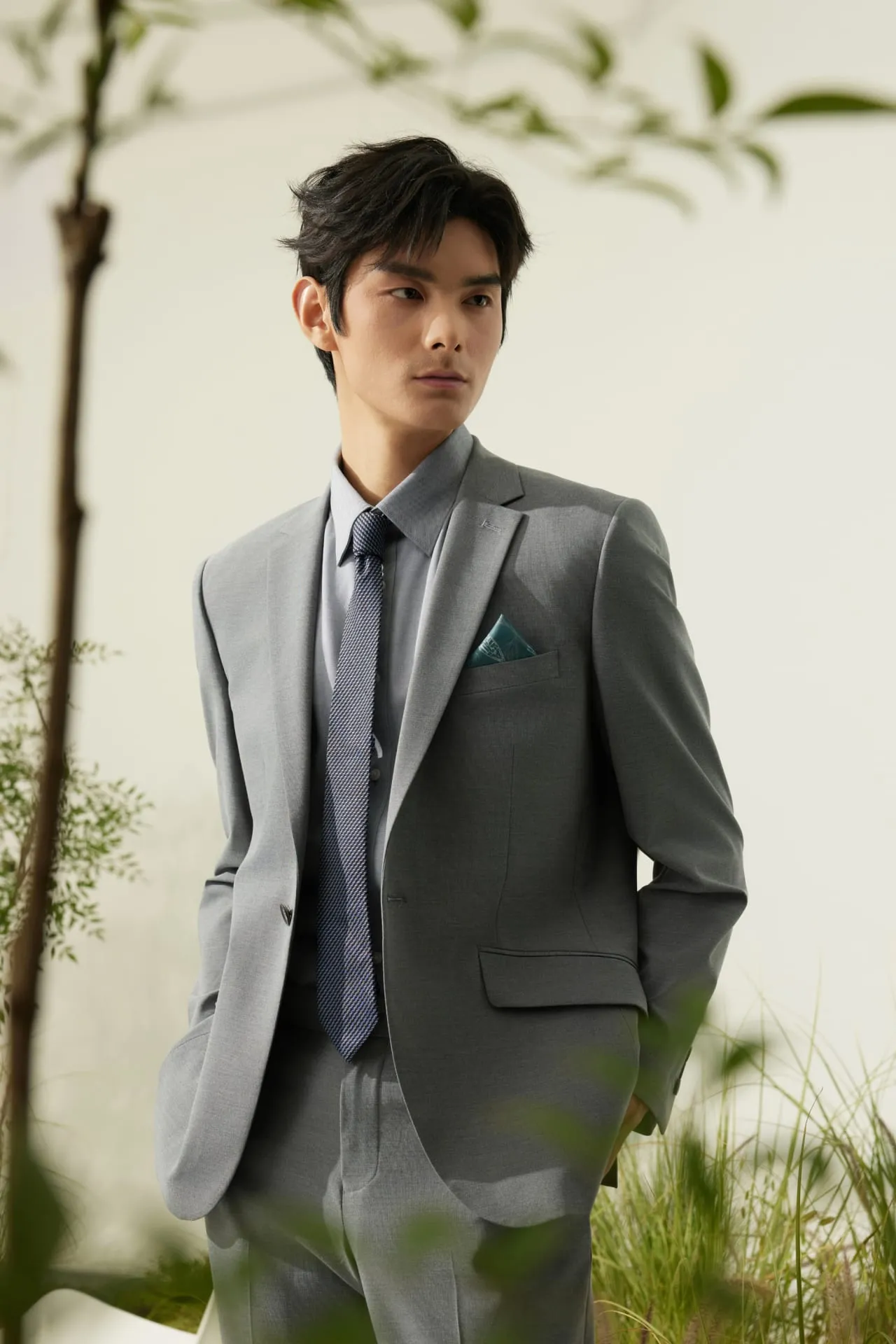 Multi-Way Stretch Smart Fit Plain Weave Suit Blazer