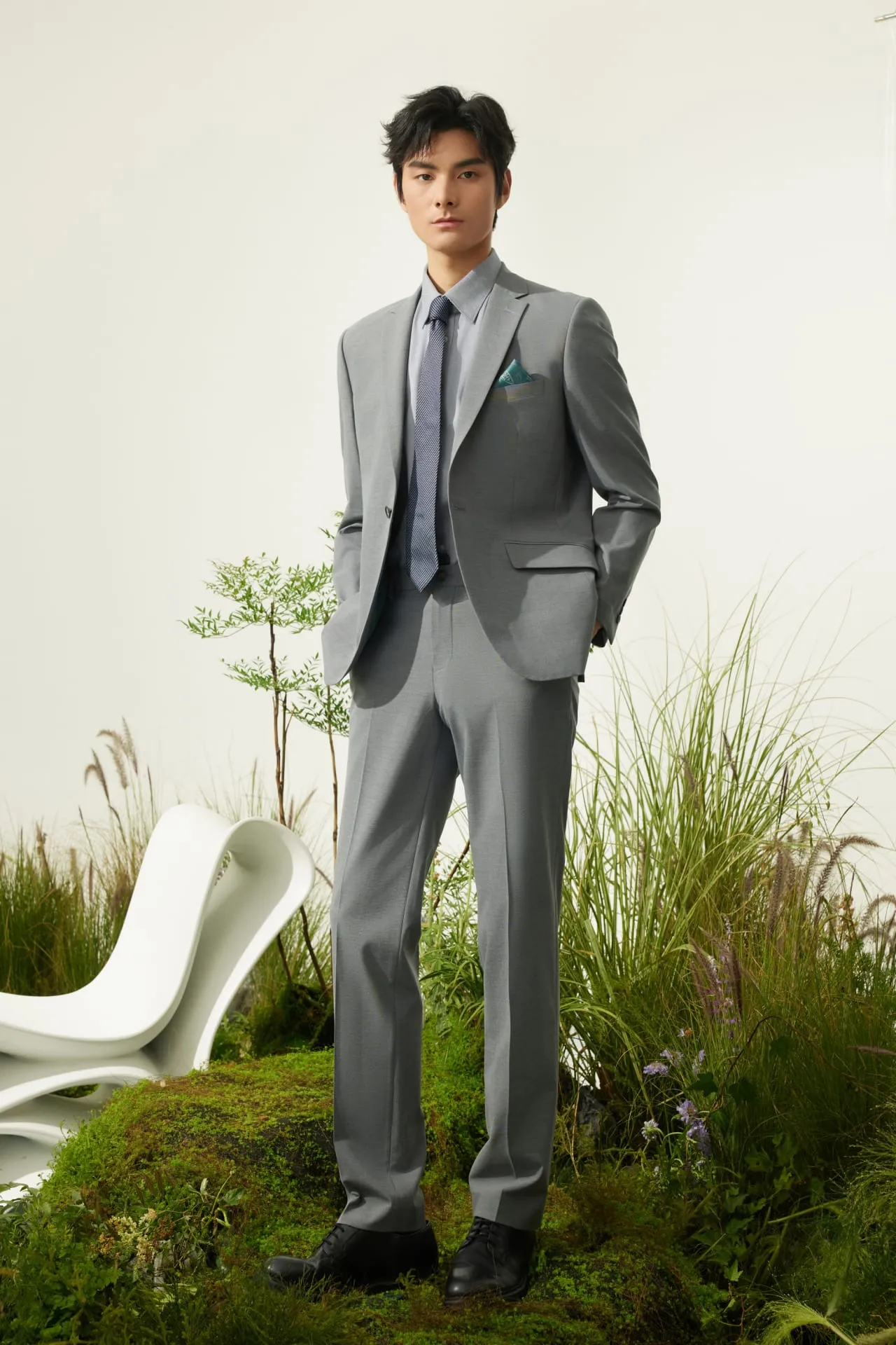 Multi-Way Stretch Smart Fit Plain Weave Suit Blazer