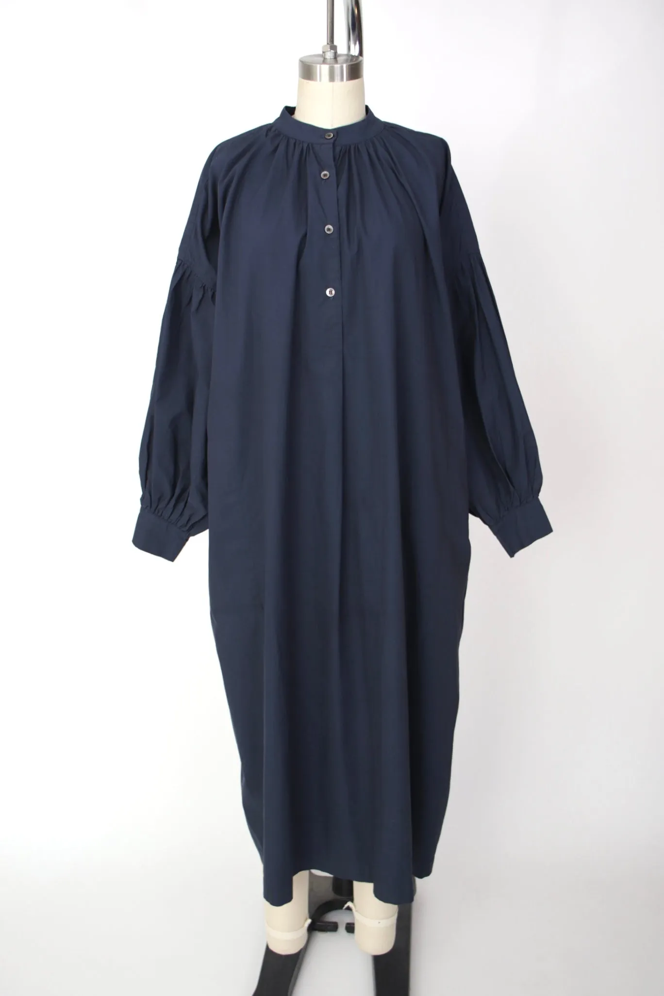 Mumokuteki Poplin Cotton Shirtdress