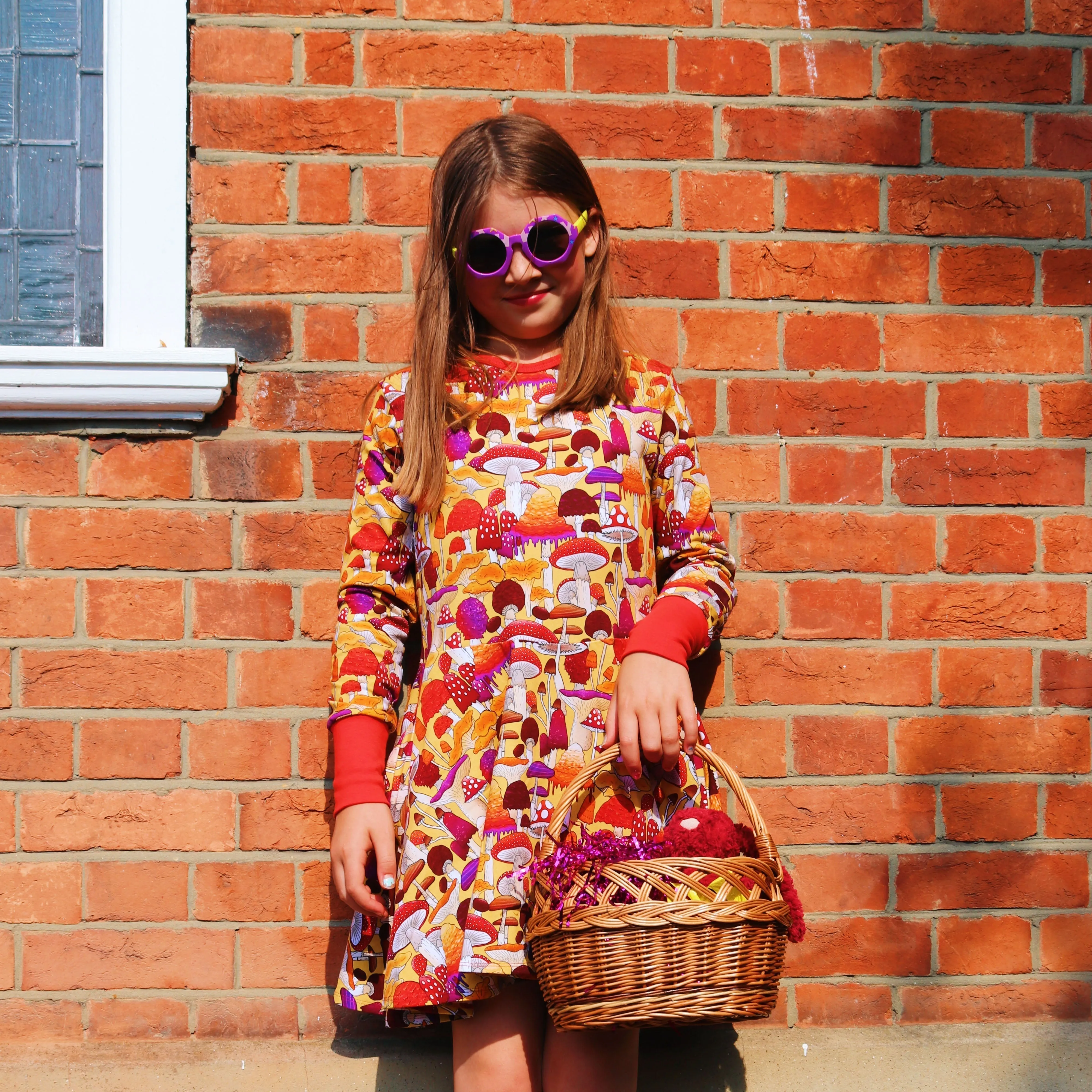 Mushroom Long Sleeve Dress - 1 Left Size 2-3 years