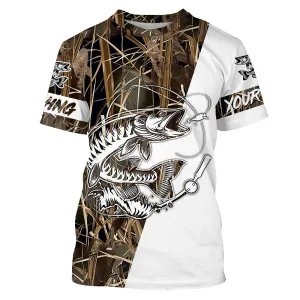 Musky ( Muskie) Fishing tattoo camo personalized Fishing T-Shirts, Musky Fishing Jerseys NPQ259