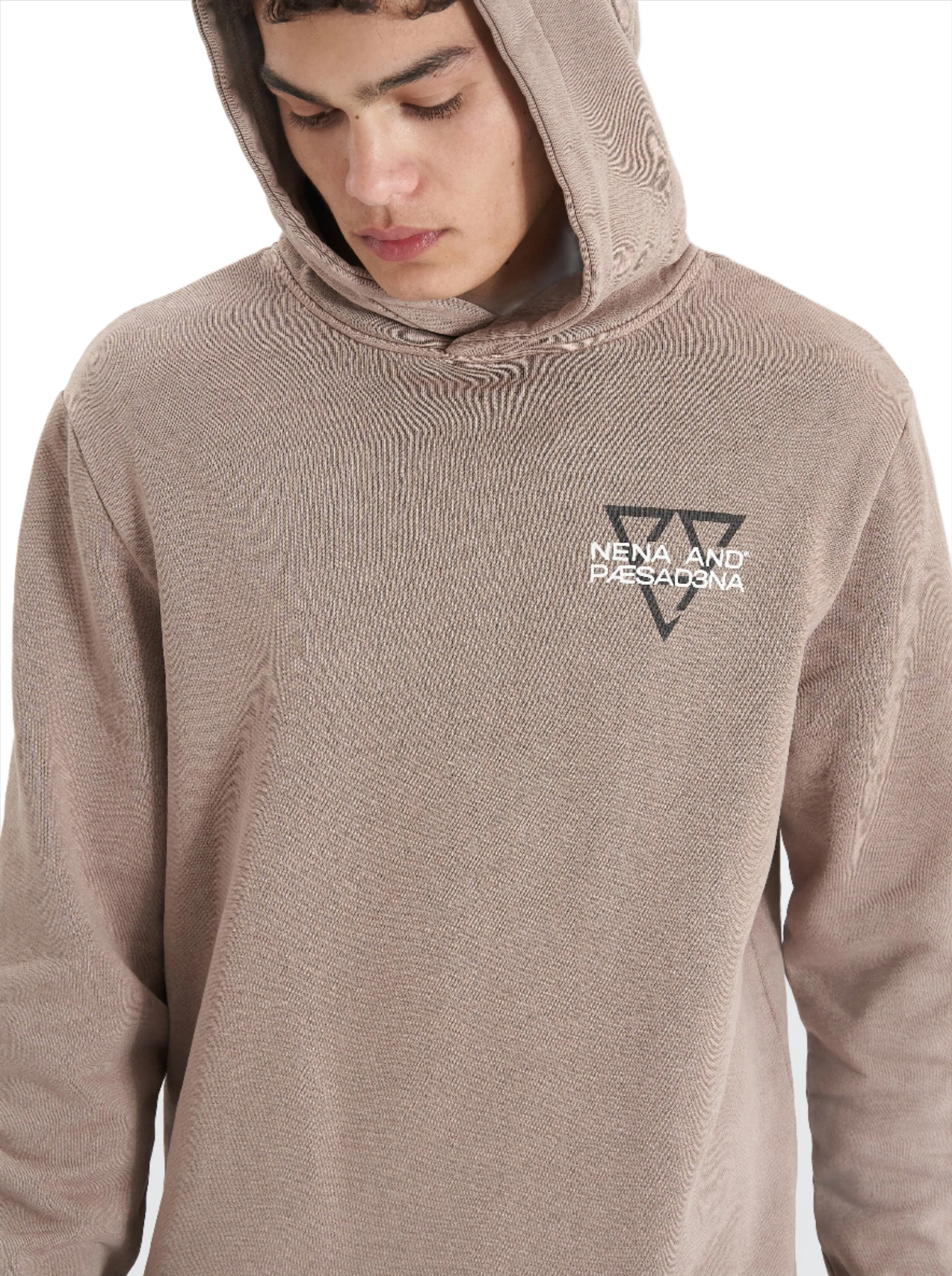 Nena And Pasadena - NXP Void Hooded Dual Curved Sweater - Pigment Bark