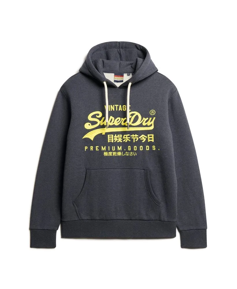 Neon Vintage Logo Graphic Hoodie | Eclipse Navy Marle