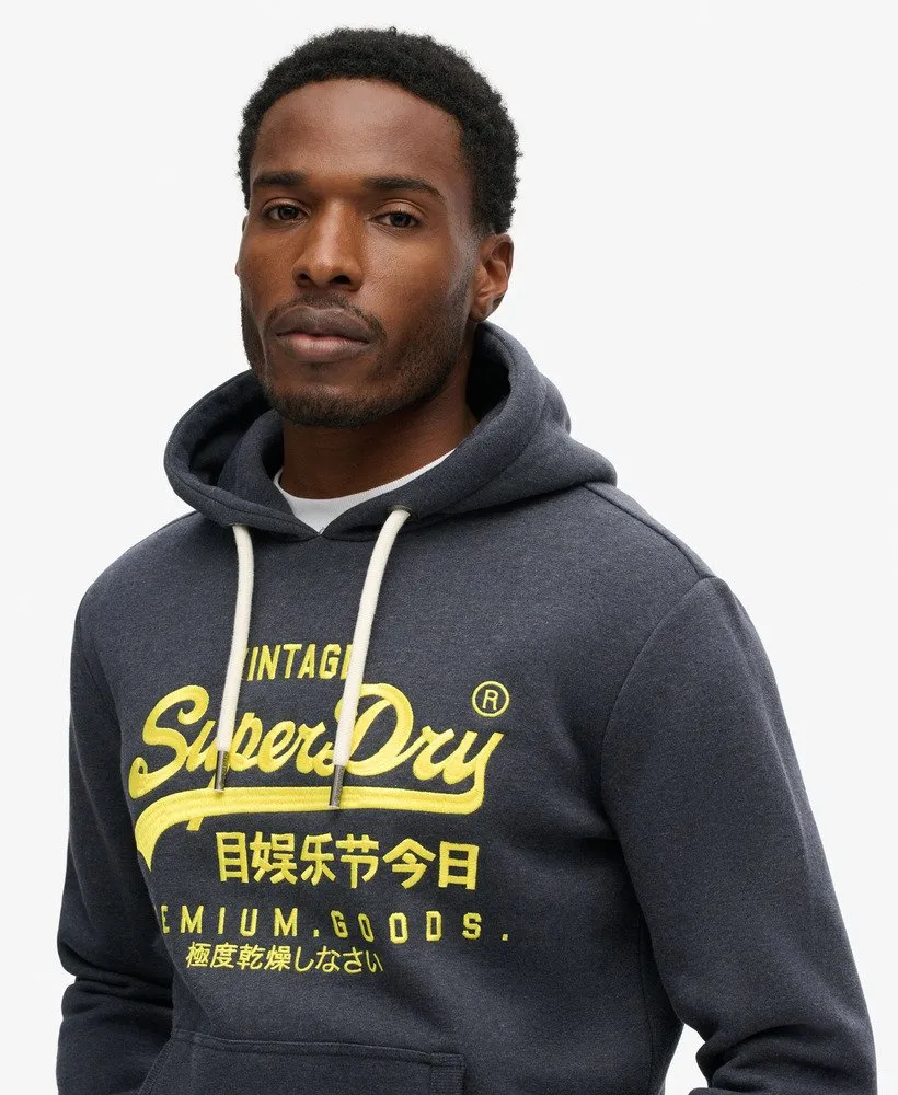 Neon Vintage Logo Graphic Hoodie | Eclipse Navy Marle