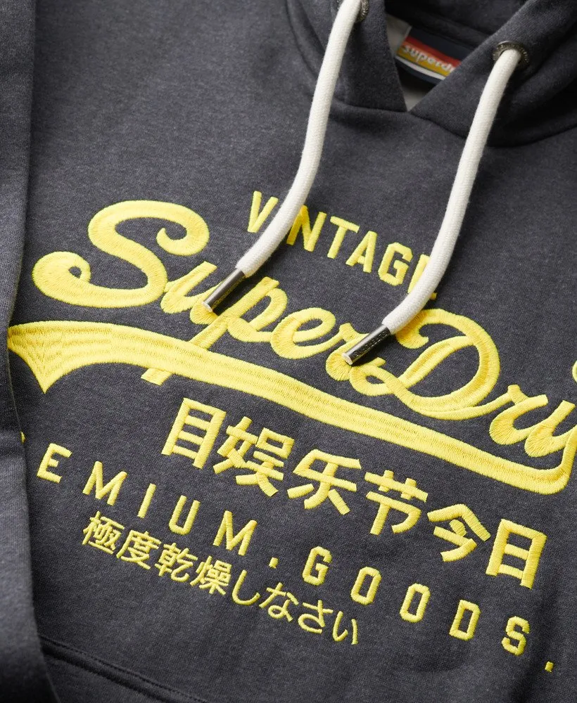 Neon Vintage Logo Graphic Hoodie | Eclipse Navy Marle