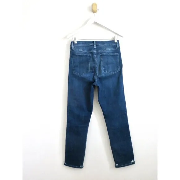 NEW! FRAME Le Sylvie Crop high-rise straight fit  Denim Jeans Blue SZ 29